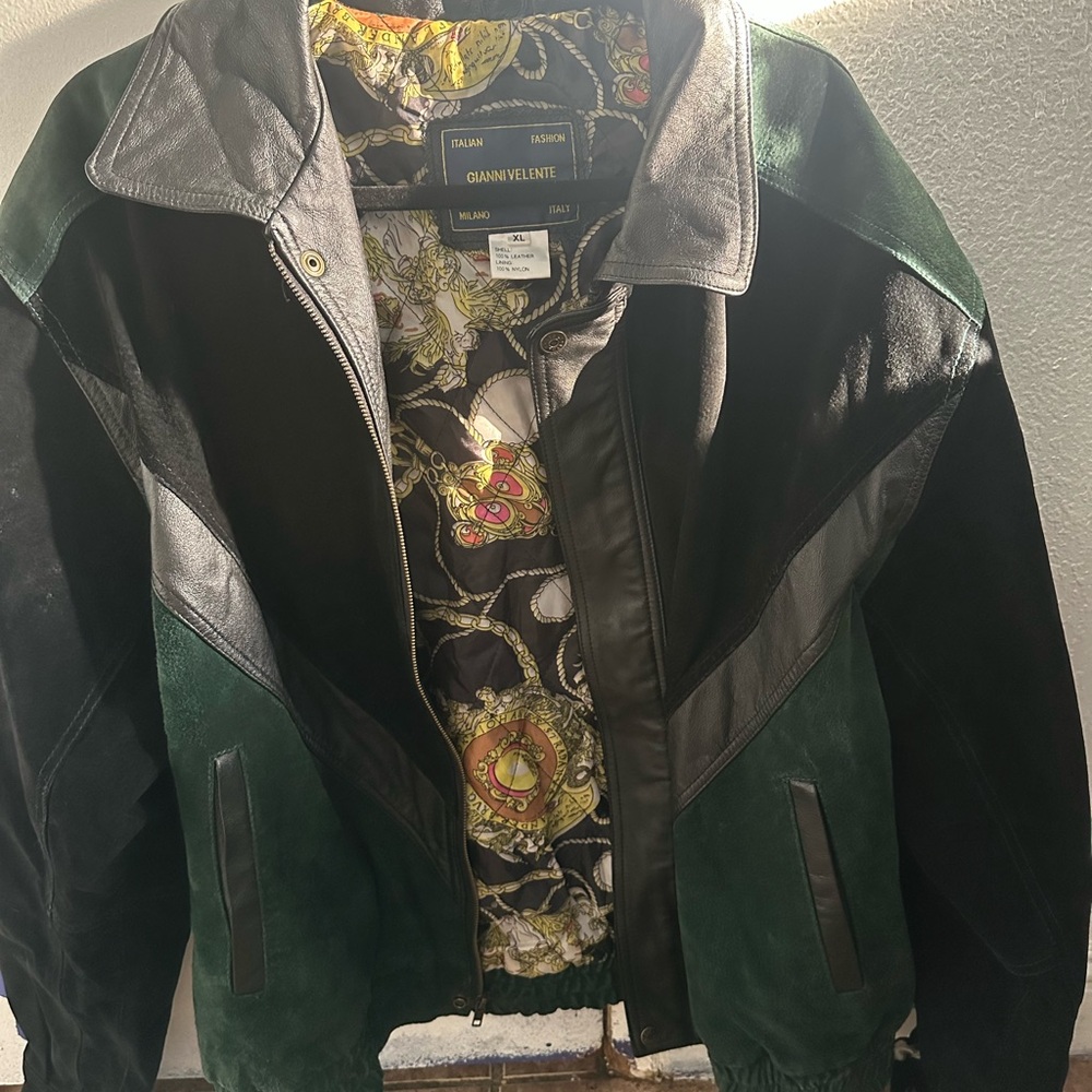 GIANNI VELENTE Black and Green Men's Jacket